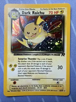 Dark Raichu 83/82 Holo Rare Team - Rocket Vintage 2000 Pokemon TCG - Image 2