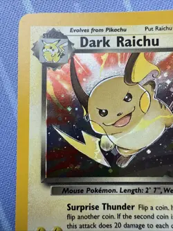 Dark Raichu 83/82 Holo Rare Team - Rocket Vintage 2000 Pokemon TCG - Image 4