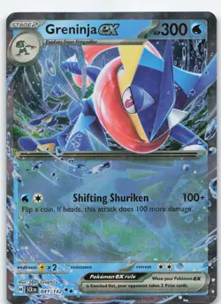 Greninja ex 041/142 Double Rare Holo SV07: Stellar Crown NM Pokemon - Image 1