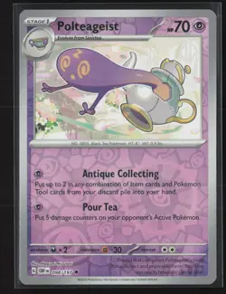 Polteageist Uncommon SV03: Obsidian Flames 098/197 NM Pokemon Card Reverse Holo - Image 1