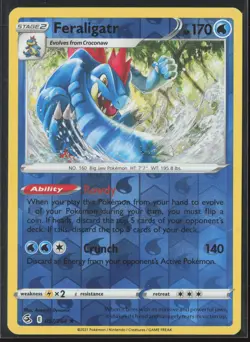 Feraligatr Holo Rare SWSH08: Fusion Strike 057/264 LP Pokemon Card Reverse Holo - Image 1