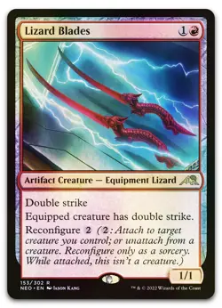 Lizard Blades #153 (Foil) (LP) Kamigawa Neon Dynasty NEO Magic MTG - Image 1