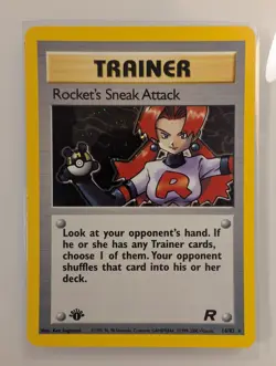 Pokemon Rocket's Sneak Attack 1st Edition Team Rocket Holo Rare Trainer 16/82 W… - Image 1