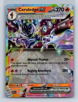 CERULEDGE EX 036/191 DOUBLE RARE SURGING SPARKS POKEMON NM - Image 1
