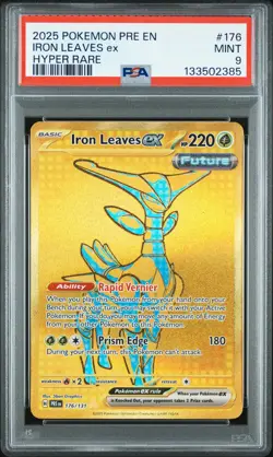 Iron Leaves Ex - 2025 Pokemon Pre En-Prismatic Evolutions #176 PSA 9 - Image 1