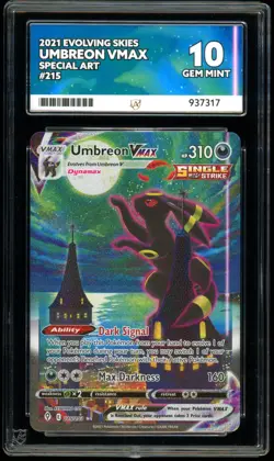 Umbreon VMAX 215/203 Pokemon Evolving Skies ACE 10 Perfect Subgrades - Image 1