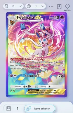 Pokemon TCG Pocket Feelinara Ex - Sylveon Ex Rainbow Rare [Ger] - Image 1