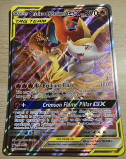 Pokemon TCG Charizard & Braixen GX Tag Team Black Star Promo SM230 jumbo card - Image 1