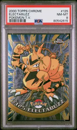 Pokemon Card Electabuzz #125 Topps Chrome Pokemon T.V. PSA 8 NM-MT - Image 1