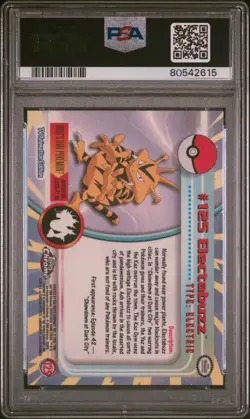 Pokemon Card Electabuzz #125 Topps Chrome Pokemon T.V. PSA 8 NM-MT - Image 2