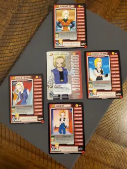 Dragon Ball Z CCG Android 18 Bundle | LV. 1-4 Personality Cards + LV.3 Tech Foil - Image 1