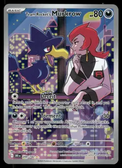 Pokemon Cards Team Rocket's Murkrow 200/182 Destined Rivals Illustration Rare NM - Image 1