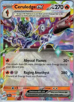 Ceruledge ex 036/191 SV08: Surging Sparks - Pokemon Card - NM - Image 1