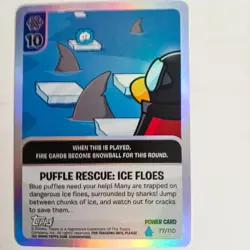 Club Penguin Card-Jitsu Puffle Rescue Ice Floes 77/110 Foil Power Card Topps - Image 1