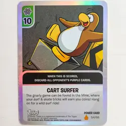 Club Penguin Card Jitsu Cart Surfer 54/68 Power Card Topps Disney - Image 1