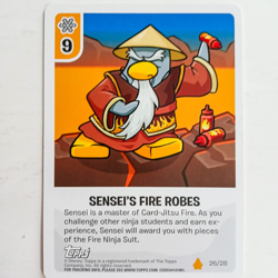 Club Penguin Card-Jitsu Sensei’s Fire Robes 26/28 Topps Disney Card - Image 1