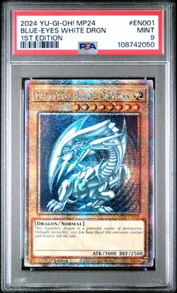 2024 Yu-gi-oh! Blue-Eyes White Dragon MP24-EN001 PSA 9 Quarter Century - Image 1
