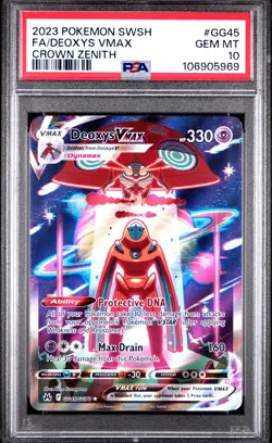 2023 POKEMON SWORD & SHIELD CROWN ZENITH #GG45 FULL ART/DEOXYS VMAX PSA 10 - Image 1