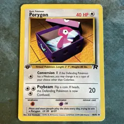 Porygon (Non Holo, Team Rocket) - 1st Edition - Pokemon TCG - MP - Image 1