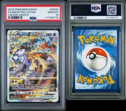2023 POKEMON SWORD & SHIELD CROWN ZENITH #GG44 FULL ART/MEWTWO VSTAR PSA 10 - Image 3