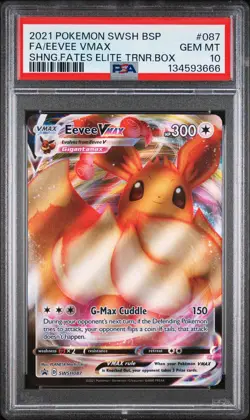 2021 POKEMON SWSH BLACK STAR PROMO #087 FULL ART/EEVEE VMAX PSA 10 - Image 1