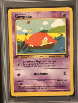 2000 POKEMON ROCKET SLOWPOKE #67 1st EDITION PSA 8 - Image 3
