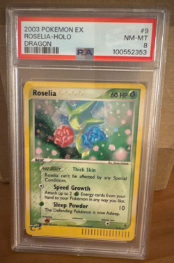 2003 Pokemon EX Dragon Roselia Holo 9/97 PSA 8 NM-MT - Image 1