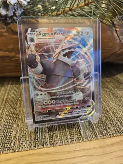 2022 Pokemon Sword & Shield Brilliant Stars #097 Holo Aggron VMAX - Image 1