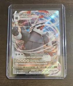 2022 Pokemon Sword & Shield Brilliant Stars #097 Holo Aggron VMAX - Image 3