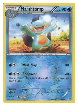 Marshtomp 34/160 Uncommon Primal Clash Pokemon Reverse Holo Moderately Played - Image 1