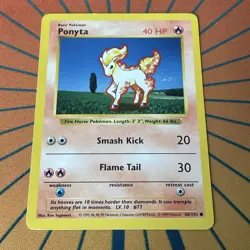 Ponyta - 60/102 - Shadowless Base Set - Pokemon Card - LP (C) - Image 1