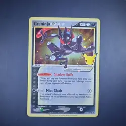 Pokemon Greninja Gold Star SWSH144 Black Star Promo Card Celebrations 25th Anniv - Image 1