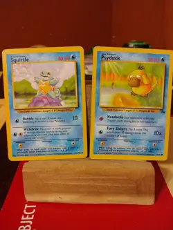 lot of 2 Pokemon cards Squirtle 63/102 & Psyduck 53/62 lightly played - Image 1