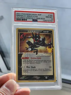 PSA 8 Grading Card Pokemon PTCG - Greninja Gold Star Celebration SWSH Promo #144 - Image 3