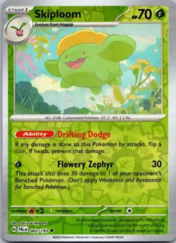Skiploom 002/193 Reverse Holo Paldea Evolved PAL NM Pokemon TCG Card - Image 1