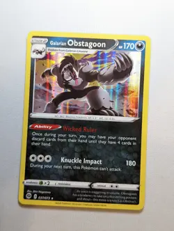 Pokemon Champion's Path Galarian Obstagoon Holo 37/73 - NM - Image 1