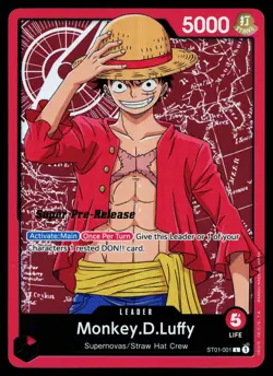 Monkey D Luffy - ST01-001 - NM - Super Pre-release - Promo - One Piece - OP1-3 - Image 1