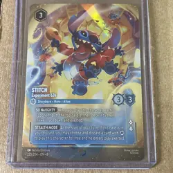 Disney Lorcana Stitch Experiment 220/204 Enchanted Holofoil Reign Of Jafar NM - Image 1