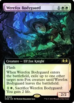 Werefox Bodyguard - Extended Art - RARE Foil - WOE - MtG TCG Card # 0329 - Image 1