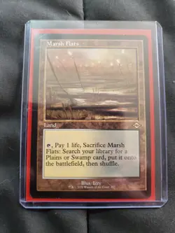 MTG Marsh Flats Retro Border Fetch Land Modern Horizons 3 NM - Image 1
