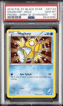 2016 POKEMON XY BLACK STAR PROMO SHINY MEGA GYARADOS #XY143 MAGIKARP-HOLO PSA 10 - Image 1