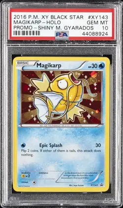 2016 POKEMON XY BLACK STAR PROMO SHINY MEGA GYARADOS #XY143 MAGIKARP-HOLO PSA 10 - Image 1