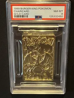 1999 BURGER KING POKEMON GOLD CARD - CHARIZARD PSA 8 - Image 1