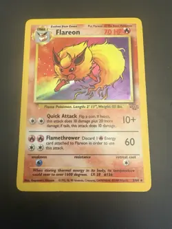 Flareon Holo 3/64 Jungle Set Vintage Pokemon Card 1999 WOTC Rare Eeveelution - Image 1
