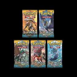 Pokemon Sun and Moon Base Set Booster Pack Art Set (5 Packs) Factory Sealed - Image 2