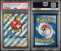Pokemon Magikarp & Wailord GX Full Art TAG TEAM Holo Ultra Rare 161/181 PSA 8 - Image 1