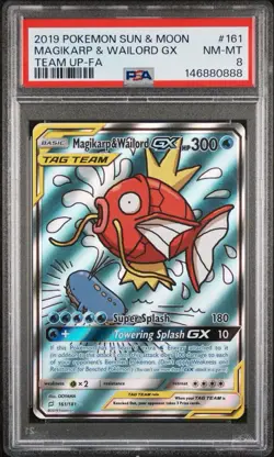 Pokemon Magikarp & Wailord GX Full Art TAG TEAM Holo Ultra Rare 161/181 PSA 8 - Image 2