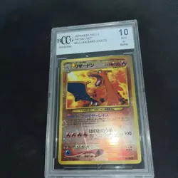 Pokemon Japanese NEO 2 Charizard Promo #6 Holo BCCG 10 3x Swirls. - Image 2
