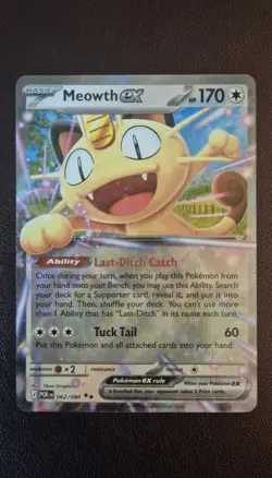 Pokemon TCG Perfect Order Meowth EX 062/088 Double Rare Holo NM Near Mint - Image 1