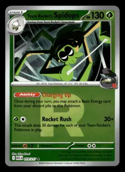 Pokemon Team Rocket's Spidops (Team Rocket) #019/217 tcg Near Mint or Better - Image 1